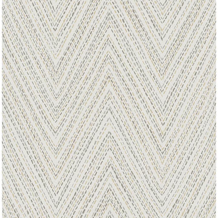 Lainey Neutral Stitched Chevron Wallpaper