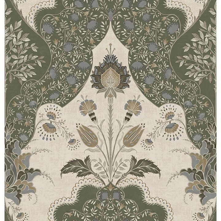 Auden Green Floral Grandeur Wallpaper