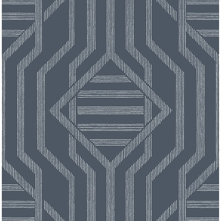 Essex Navy Geometric Wallpaper