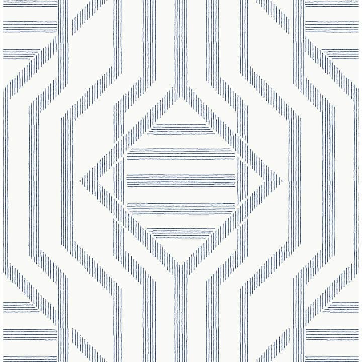 Essex Dark Blue Geometric Wallpaper