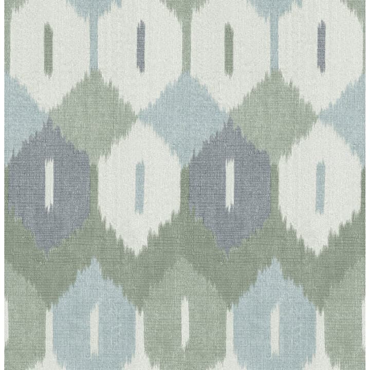 Abilene Sea Green Ikat Wallpaper