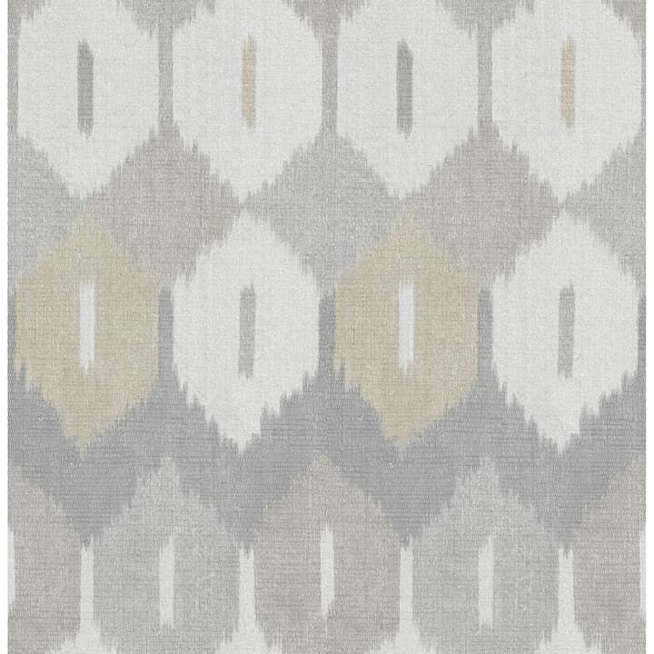 Abilene Neutral Ikat Wallpaper