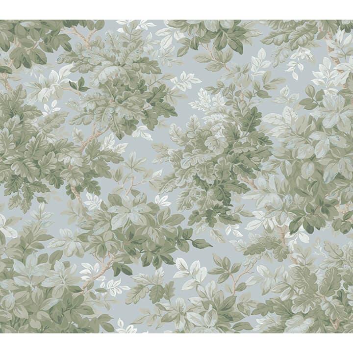Greenwood Light Blue Deciduous Wallpaper