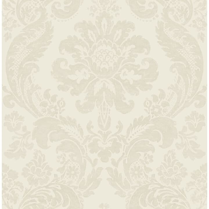 Shadow Cream Flocked Damask Wallpaper