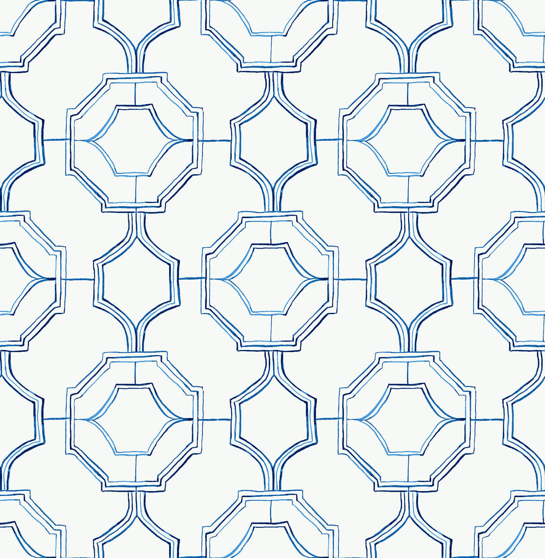 Gallina Blue Trellis Wallpaper