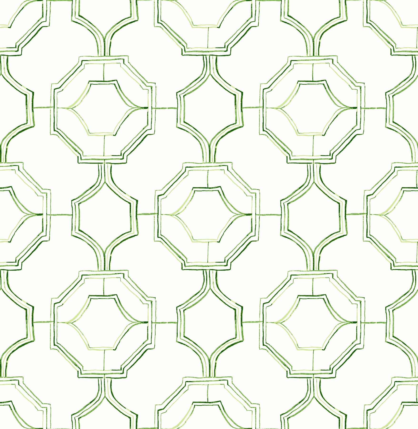 Gallina Green Trellis Wallpaper