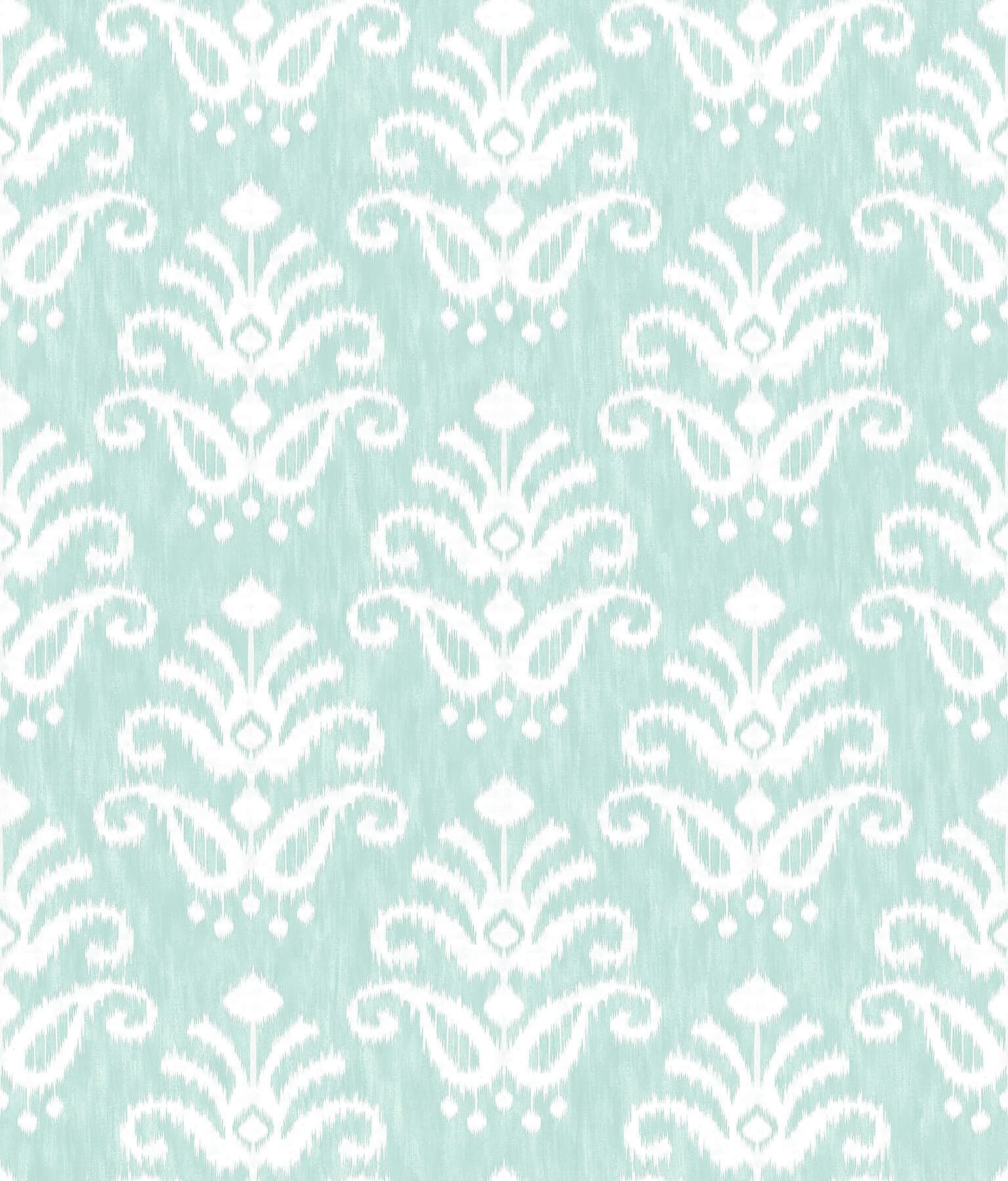 Keaton Aqua Medallion Wallpaper