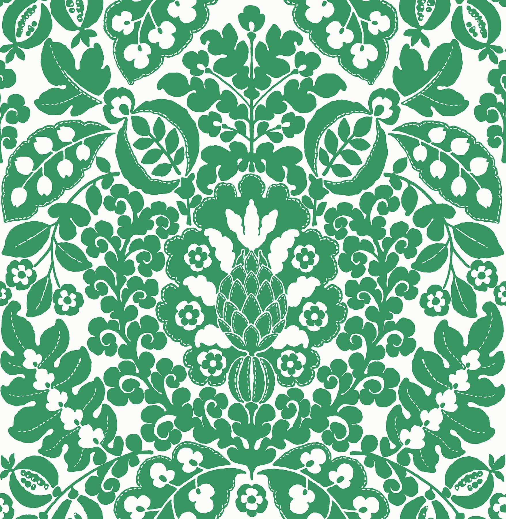 Marni Green Fruit Damask Wallpaper