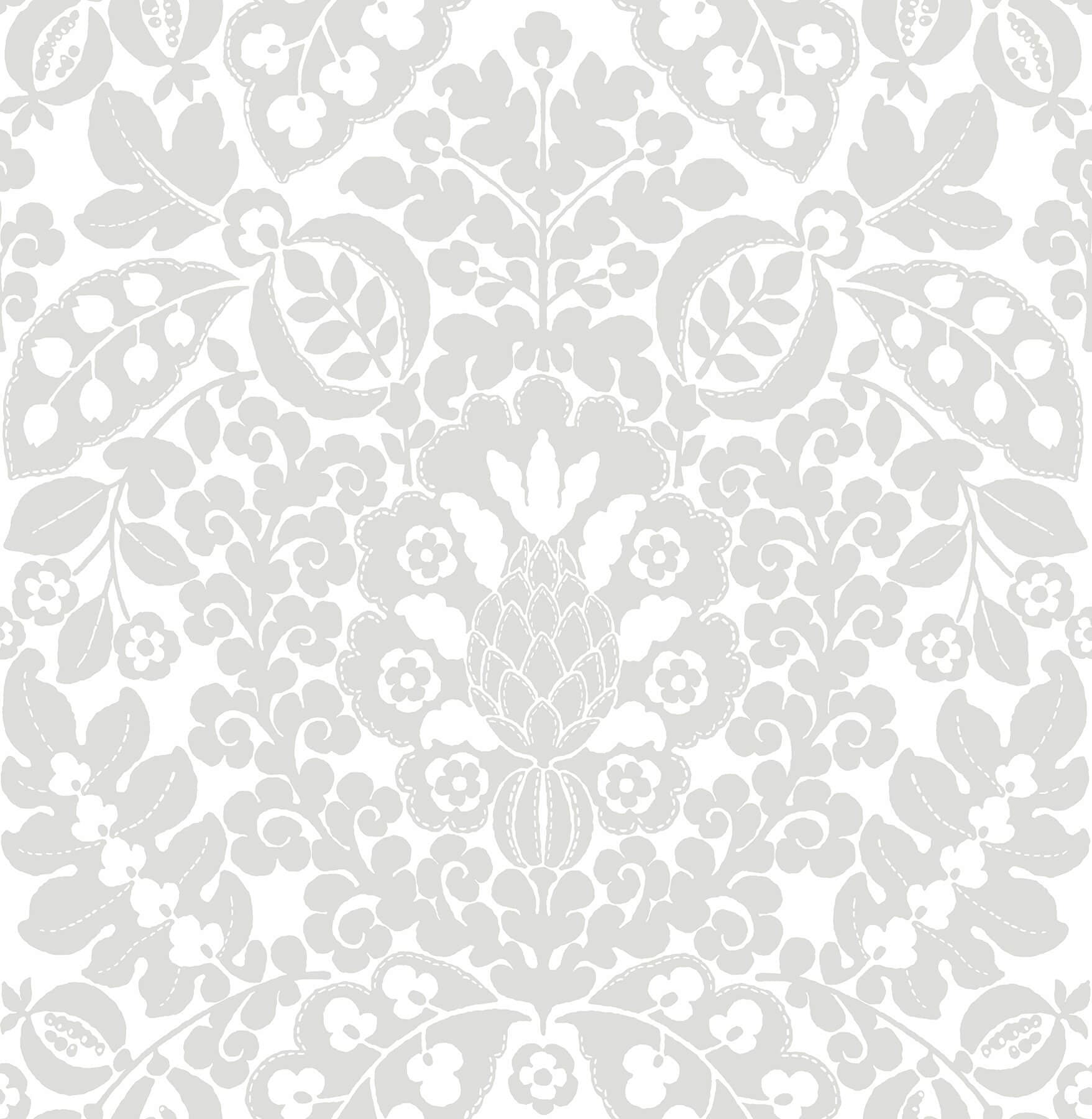 Marni Grey Fruit Damask Wallpaper