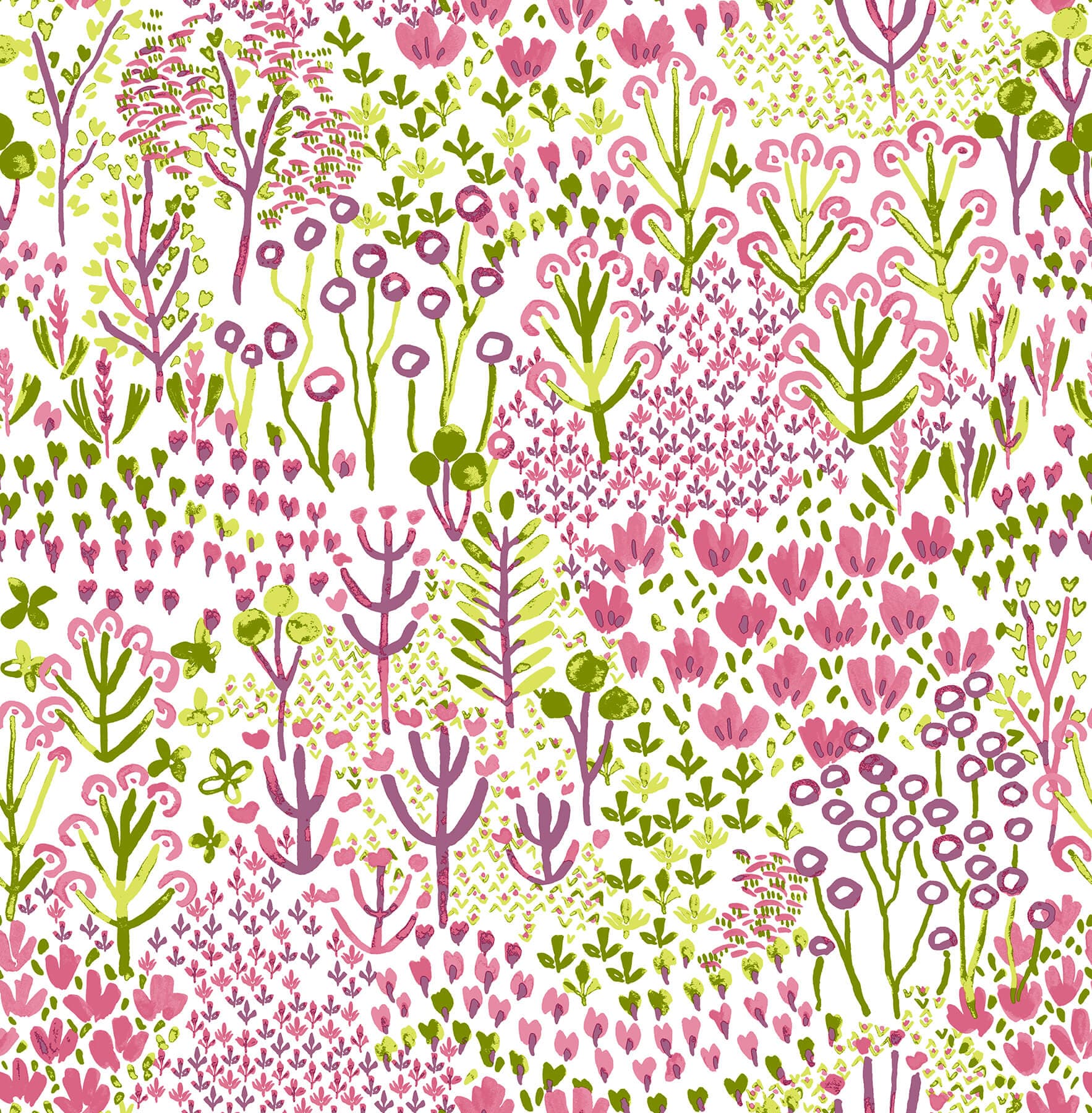 Chilton Pink Wildflowers Wallpaper
