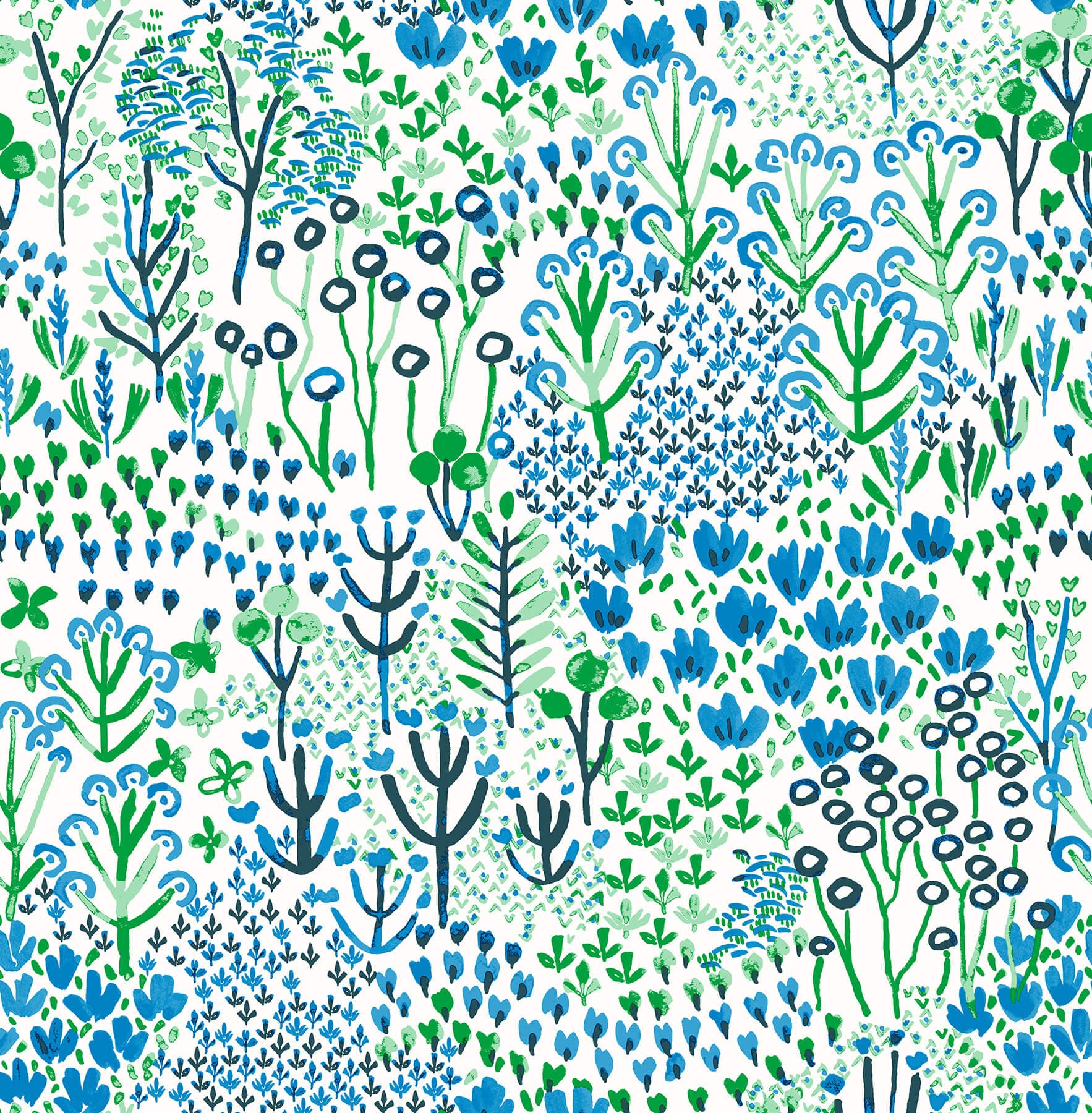 Chilton Blue Wildflowers Wallpaper