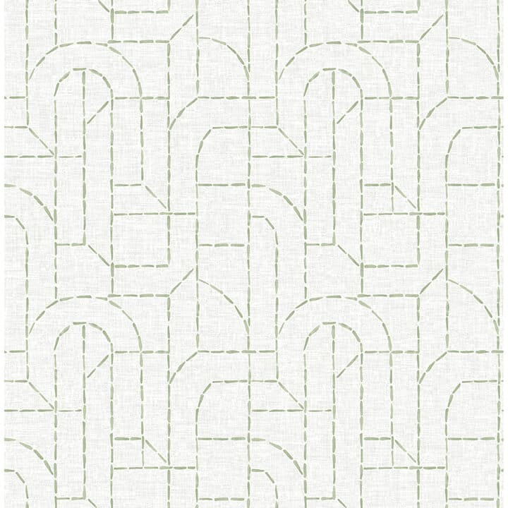 Integrity Light Green Arched Outlines Wallpaper