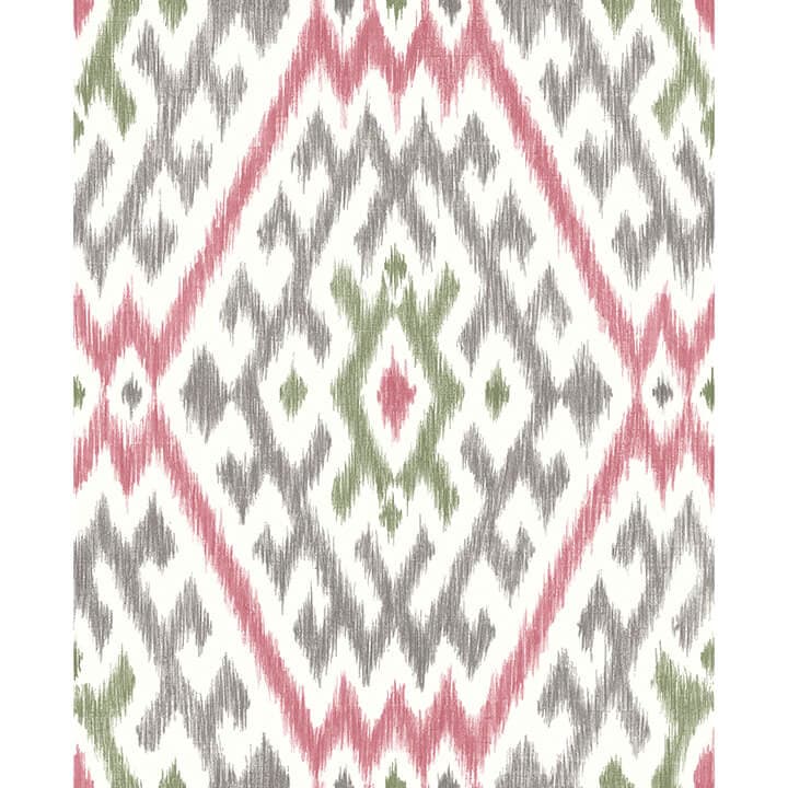 Solola Fuchsia Ikat Wallpaper