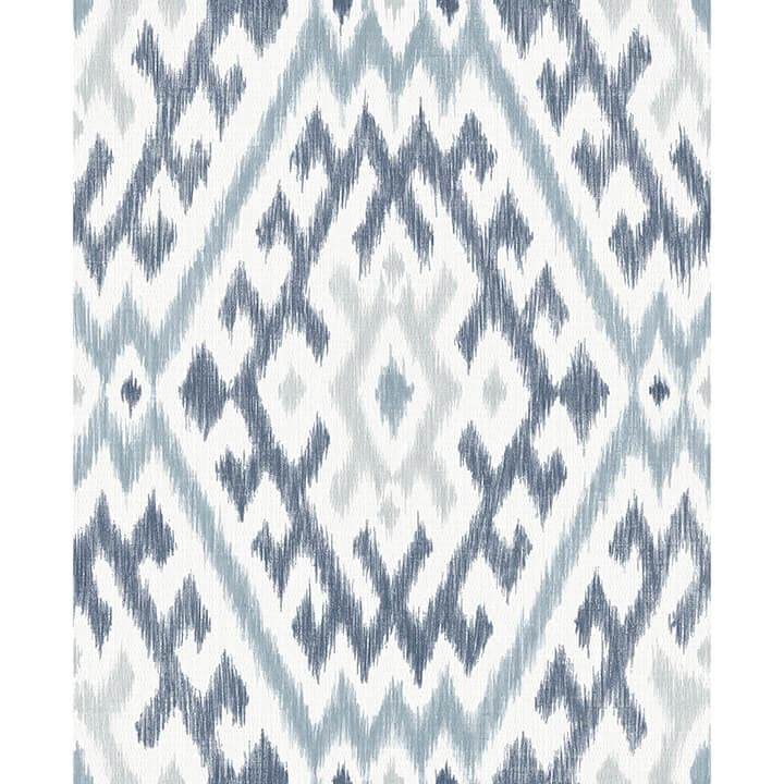 Solola Blue Ikat Wallpaper