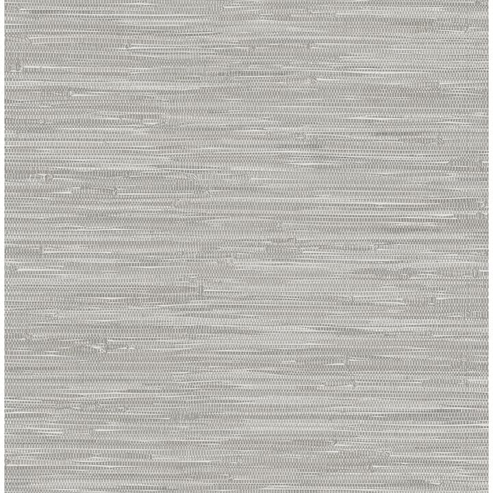Exhale Light Grey Woven Faux Grasscloth Wallpaper