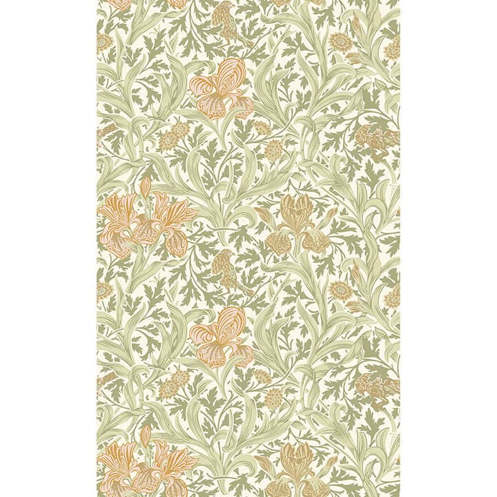 Iris Light Green Wild Gardens Wallpaper