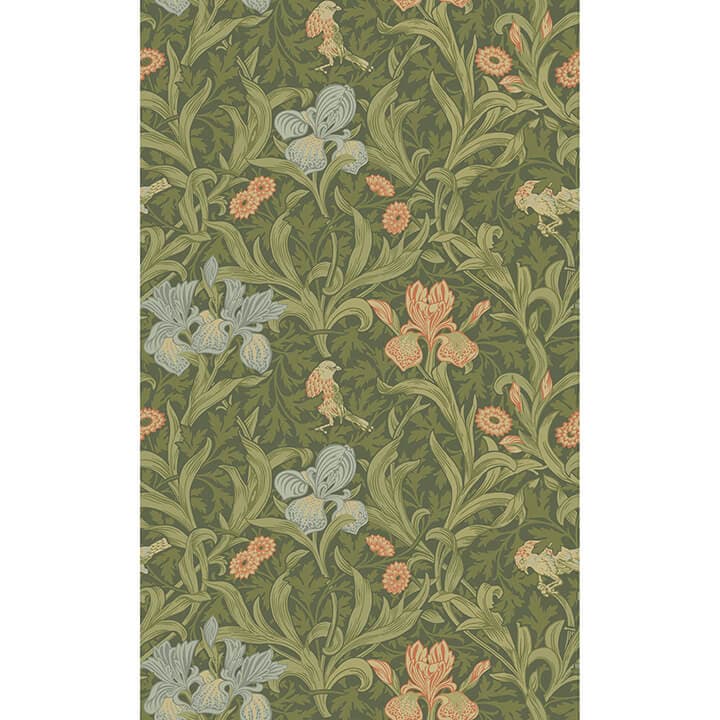 Iris Green Wild Gardens Wallpaper