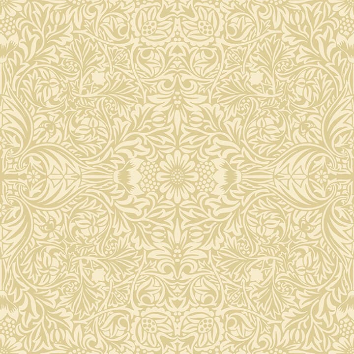 Ceiling Yellow Intricate Floral Wallpaper