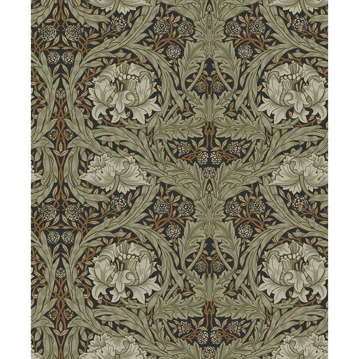 African Marigold Black Floral Wallpaper