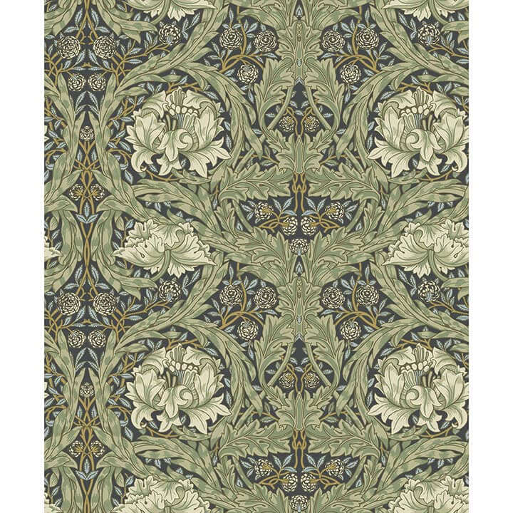 African Marigold Sea Green Floral Wallpaper