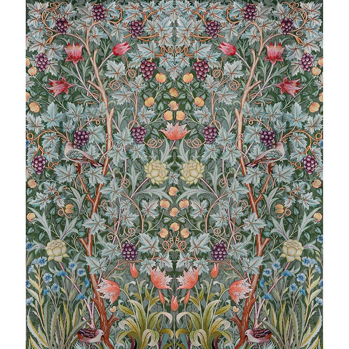 Vine Embroidery Sea Green Wall Mural