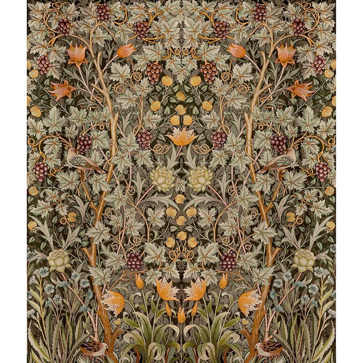 Vine Embroidery Green Wall Mural