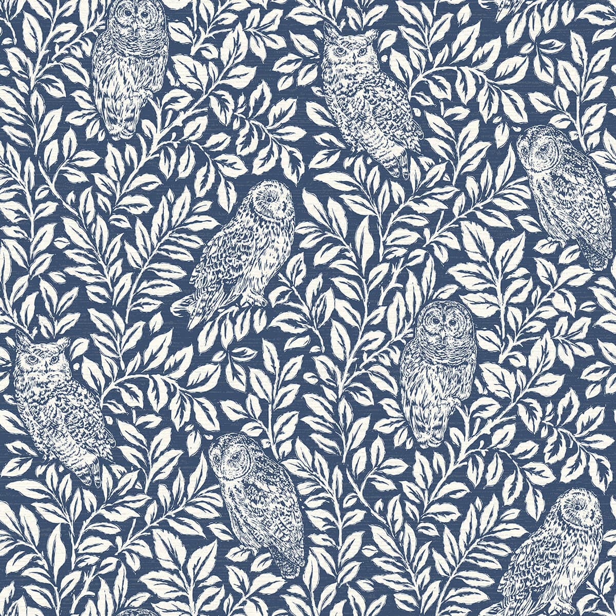 Parliament Navy Owl Wallpaper