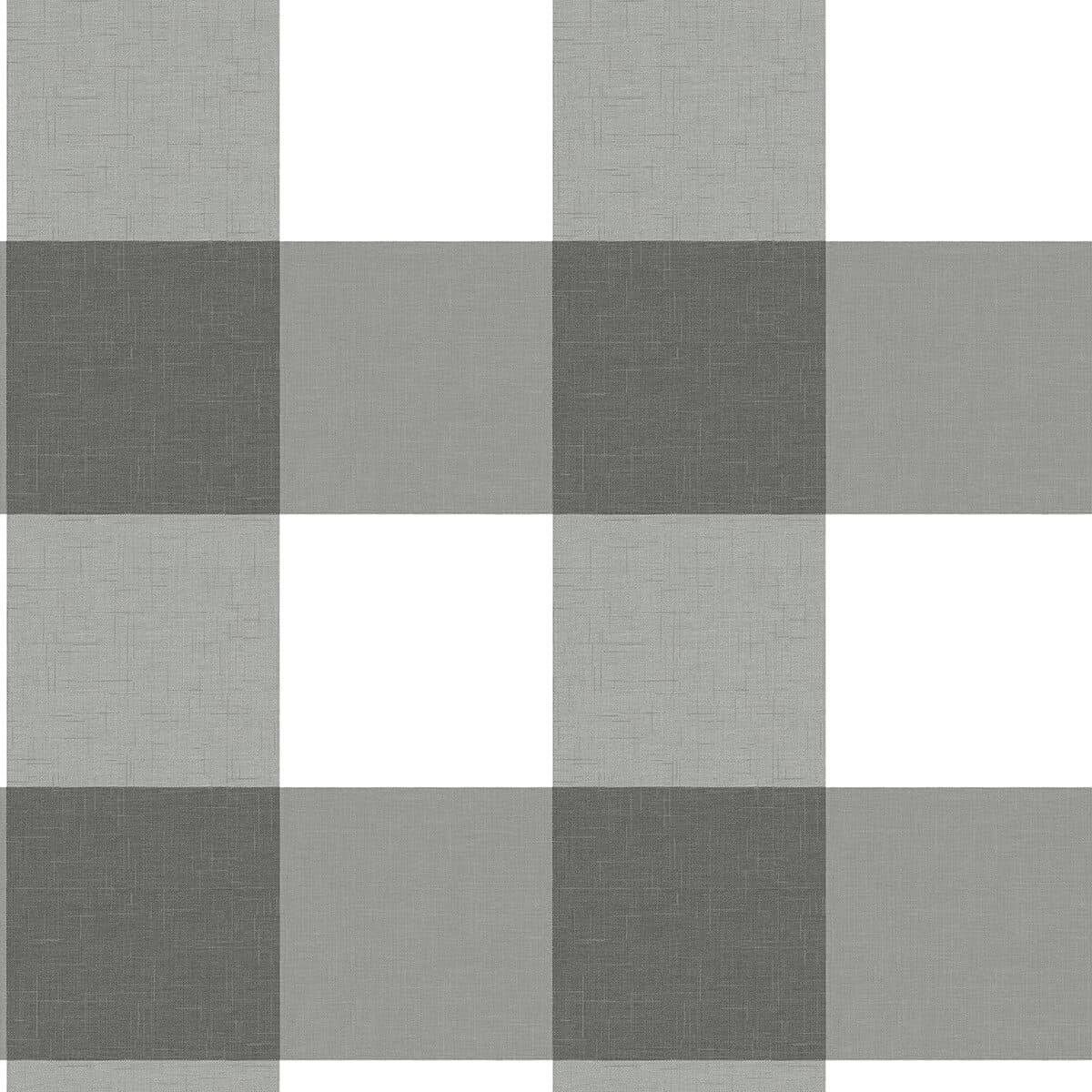 Amos Charcoal Gingham Wallpaper