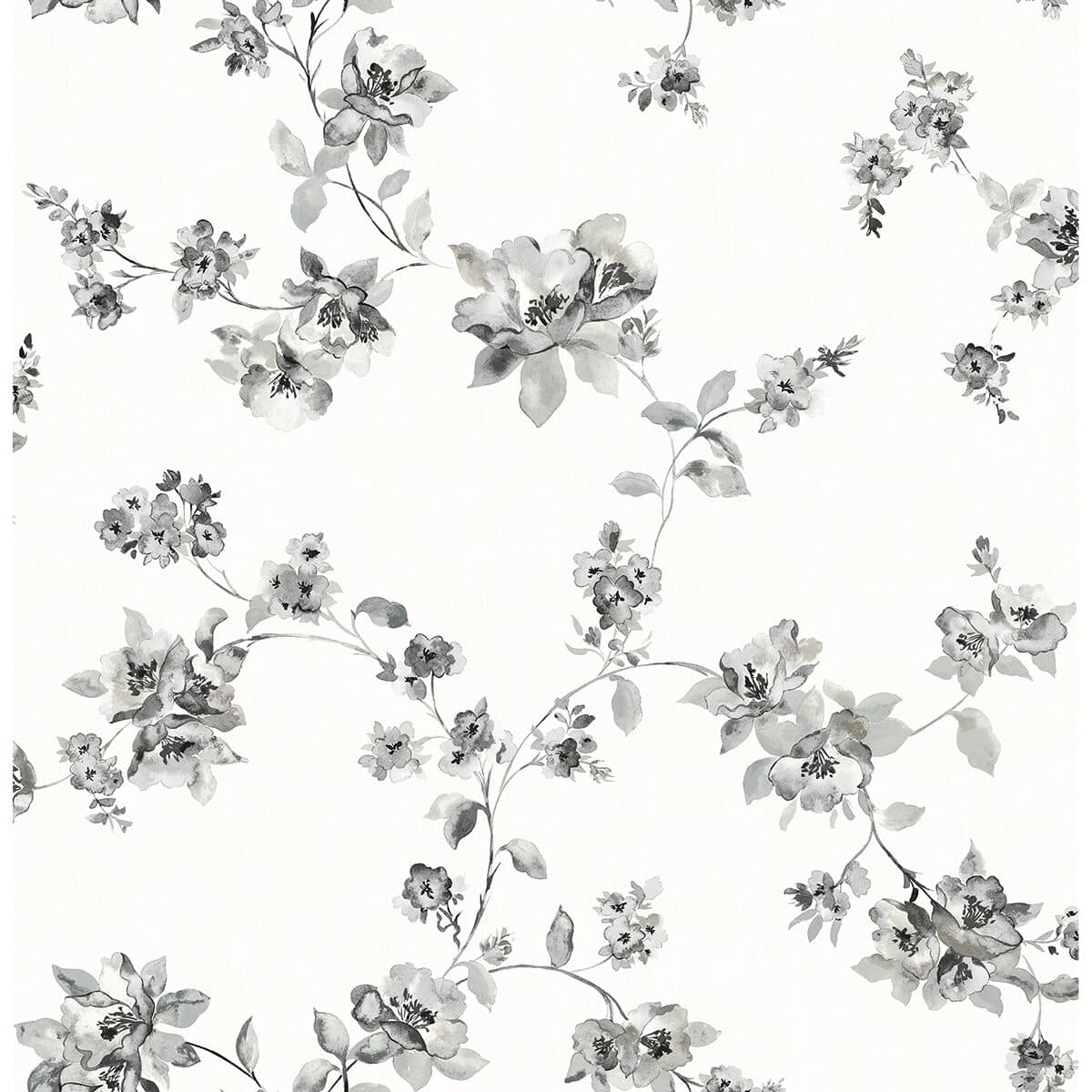 Cyrus Charcoal Festive Floral Wallpaper