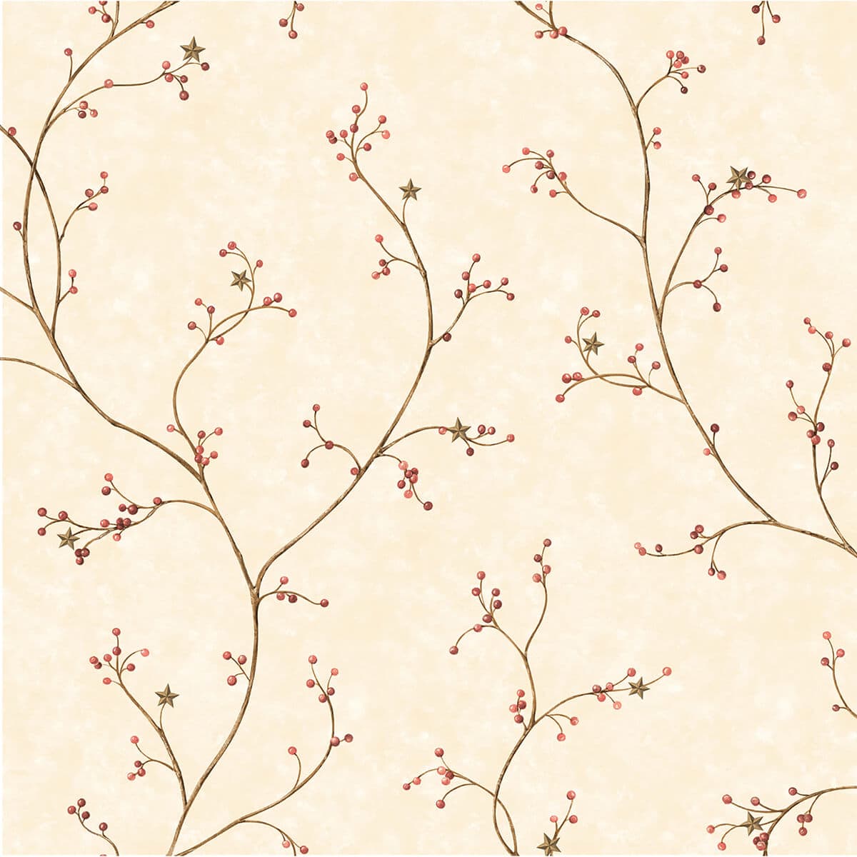 Justine Khaki Berry Trail Wallpaper