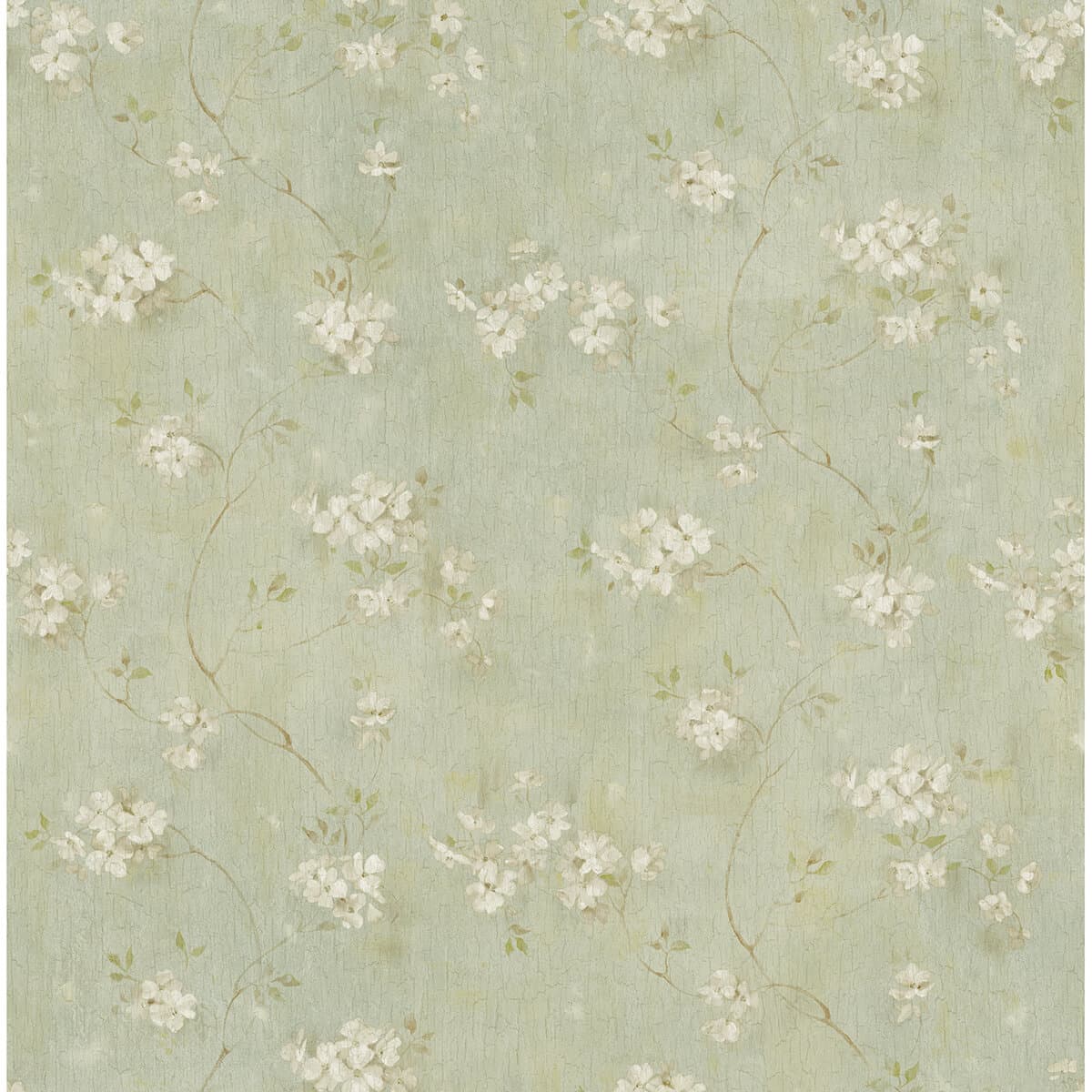 Braham Aqua Floral Trail Wallpaper