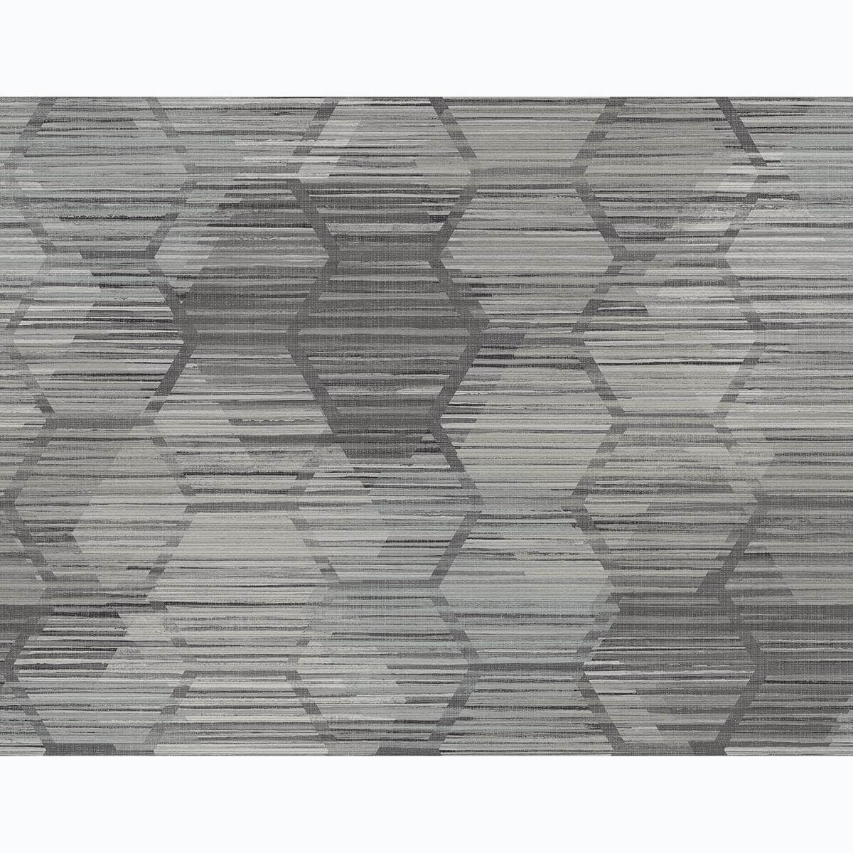Jabari Charcoal Geometric Faux Grasscloth Wallpaper
