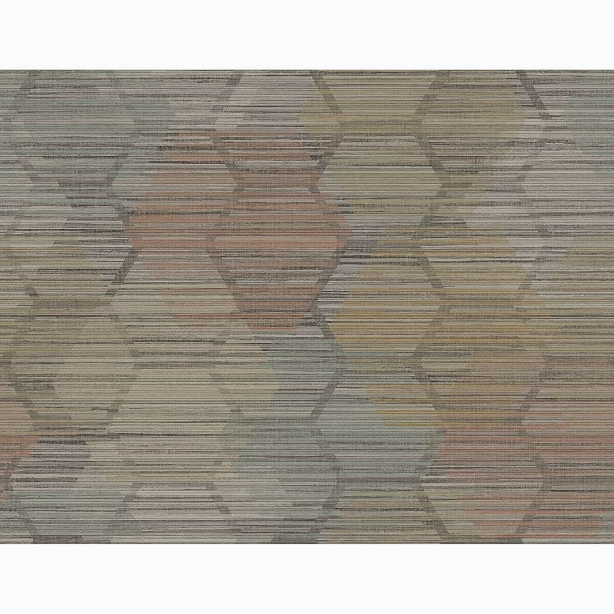 Jabari Brown Geometric Faux Grasscloth Wallpaper