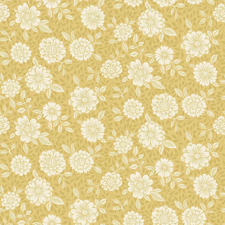 Lizette Mustard Charming Floral Wallpaper