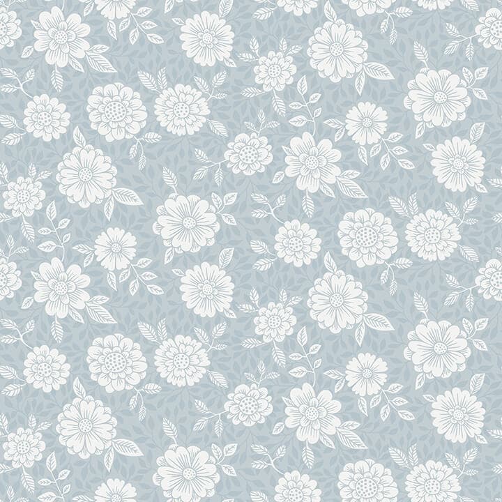 Lizette Light Blue Charming Floral Wallpaper