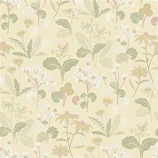 Magdalena Light Yellow Dandelion Wallpaper