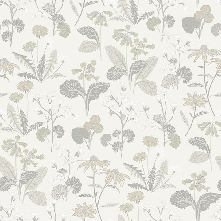 Magdalena Light Grey Dandelion Wallpaper