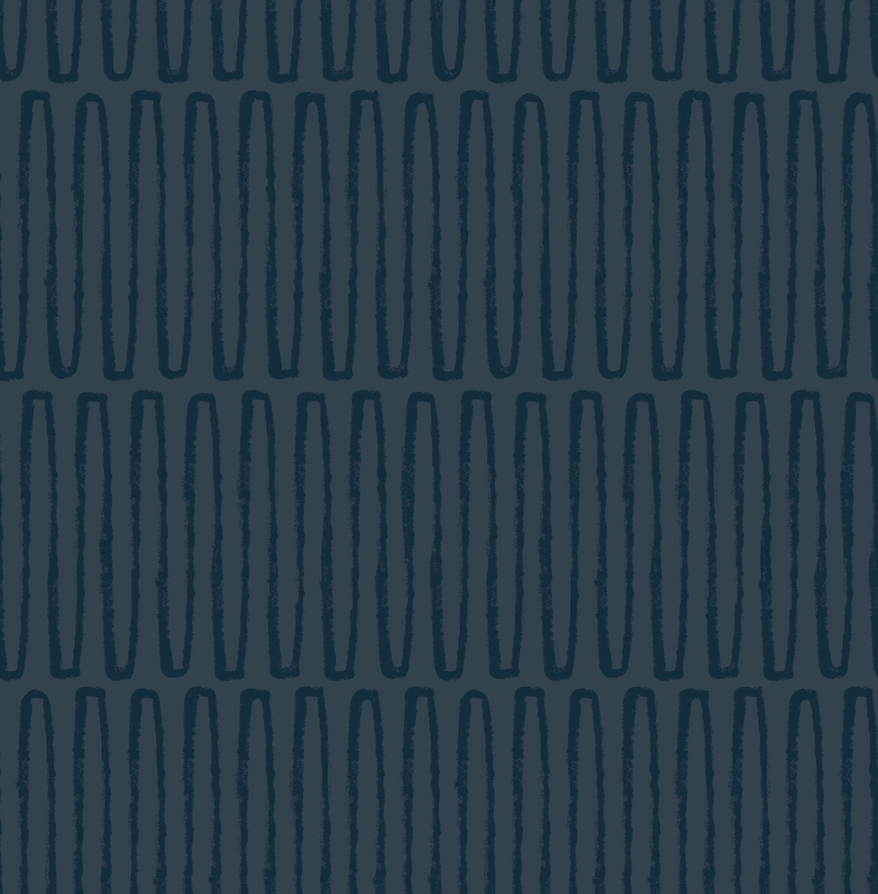 Lars Retro Wave Navy and Teal Wallpaper