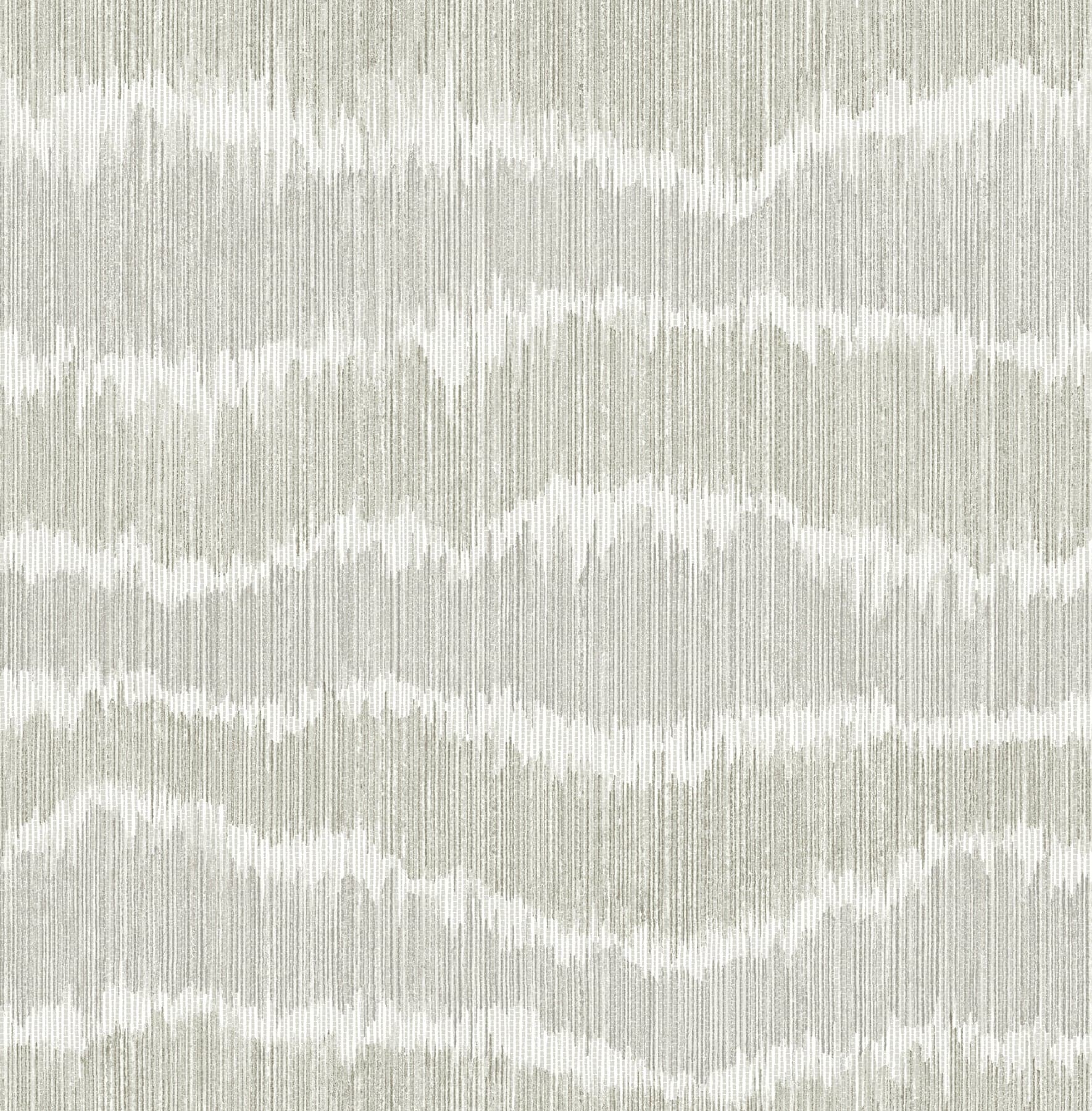 Wiggle Ikat Stripe Natural/Grey Wallpaper