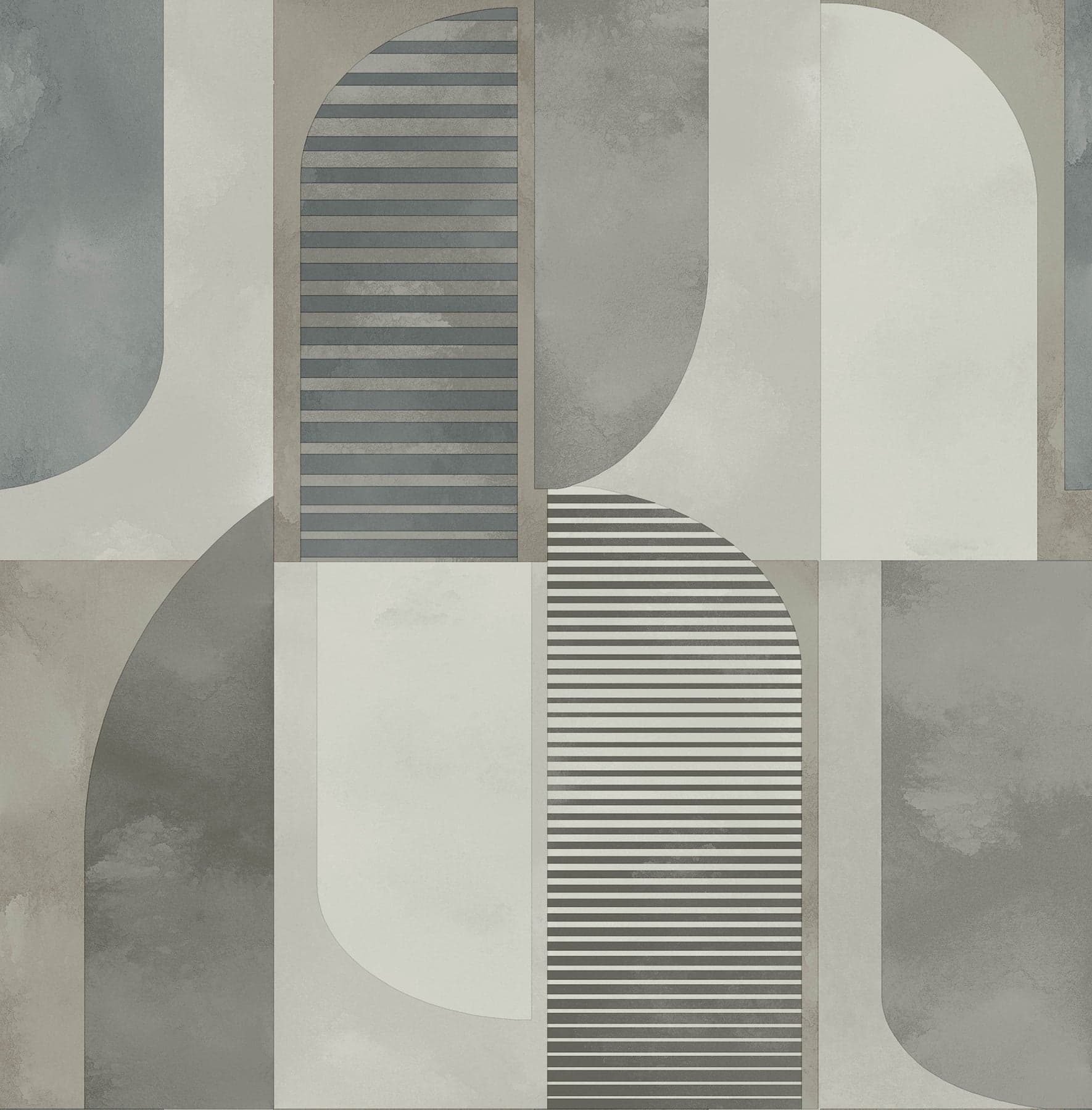 Otto Abstract Geometric Taupe/Black Wallpaper
