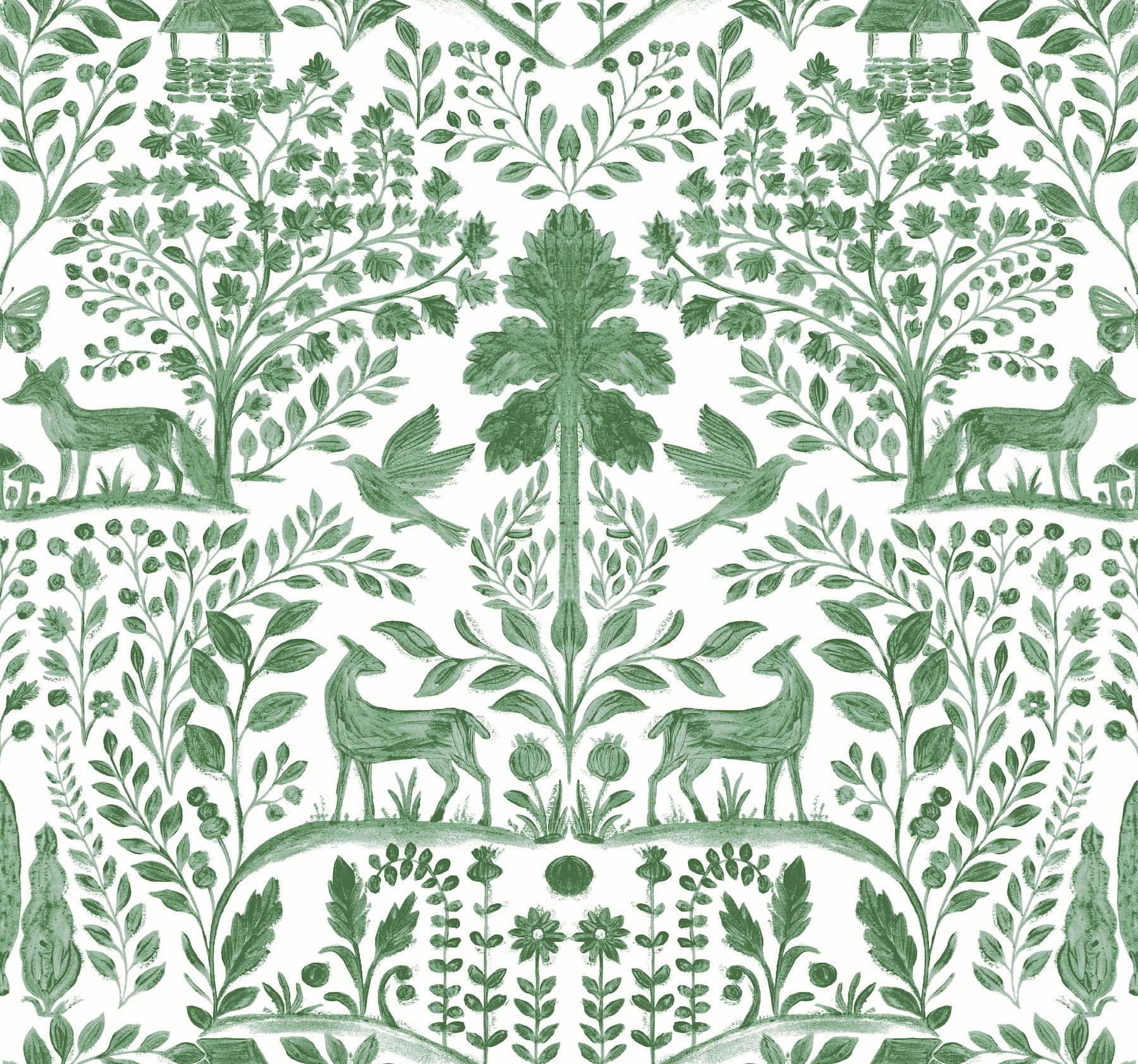 Anoki Scenic Woodlands Green Wallpaper