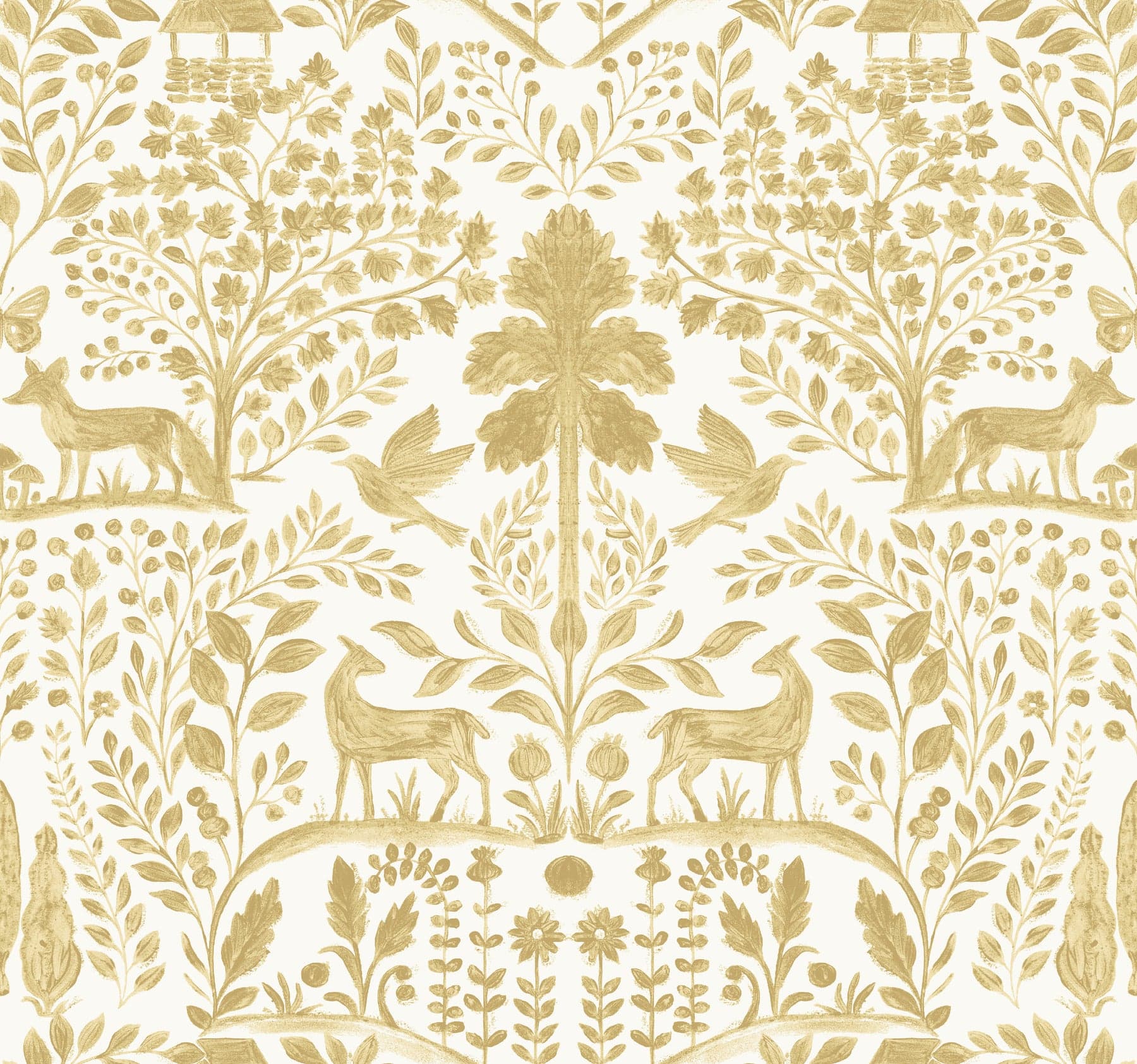 Anoki Scenic Woodlands Ochre Wallpaper