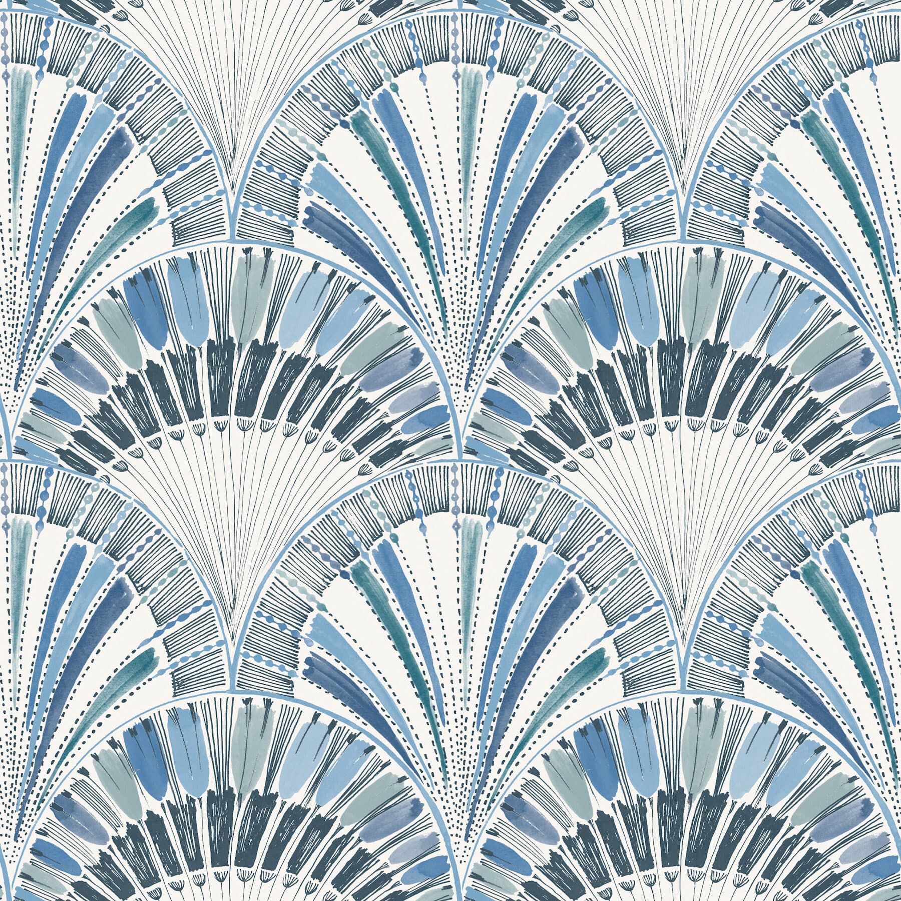 Myla Blue Fanning Reeds Wallpaper