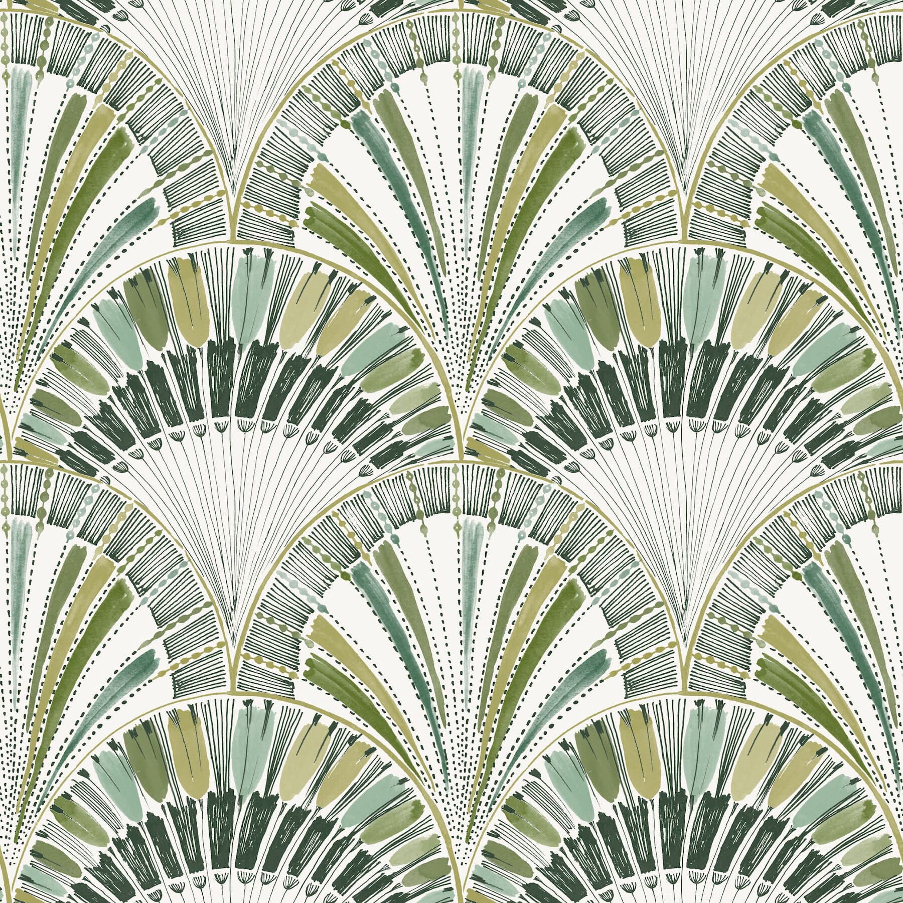Myla Green Fanning Reeds Wallpaper