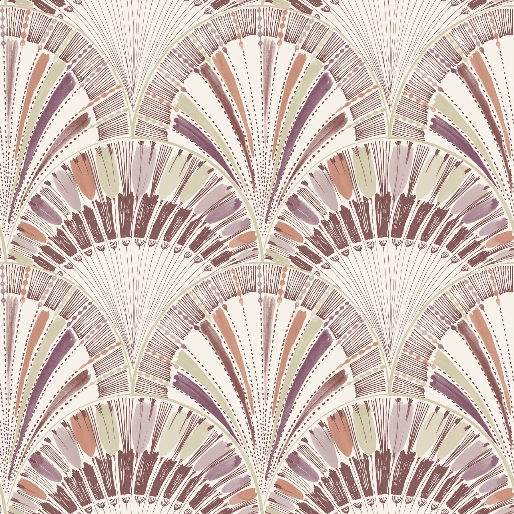 Myla Raspberry Fanning Reeds Wallpaper