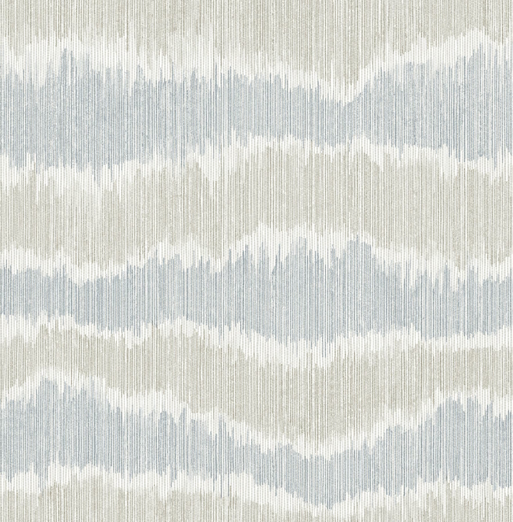 Wiggle Sky Blue Ikat Stripe Wallpaper
