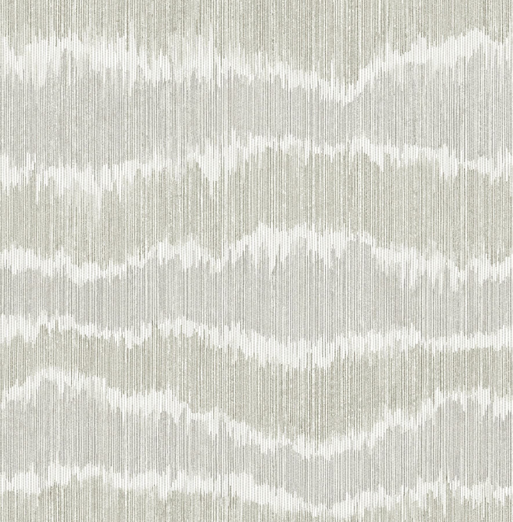 Wiggle Grey Ikat Stripe Wallpaper