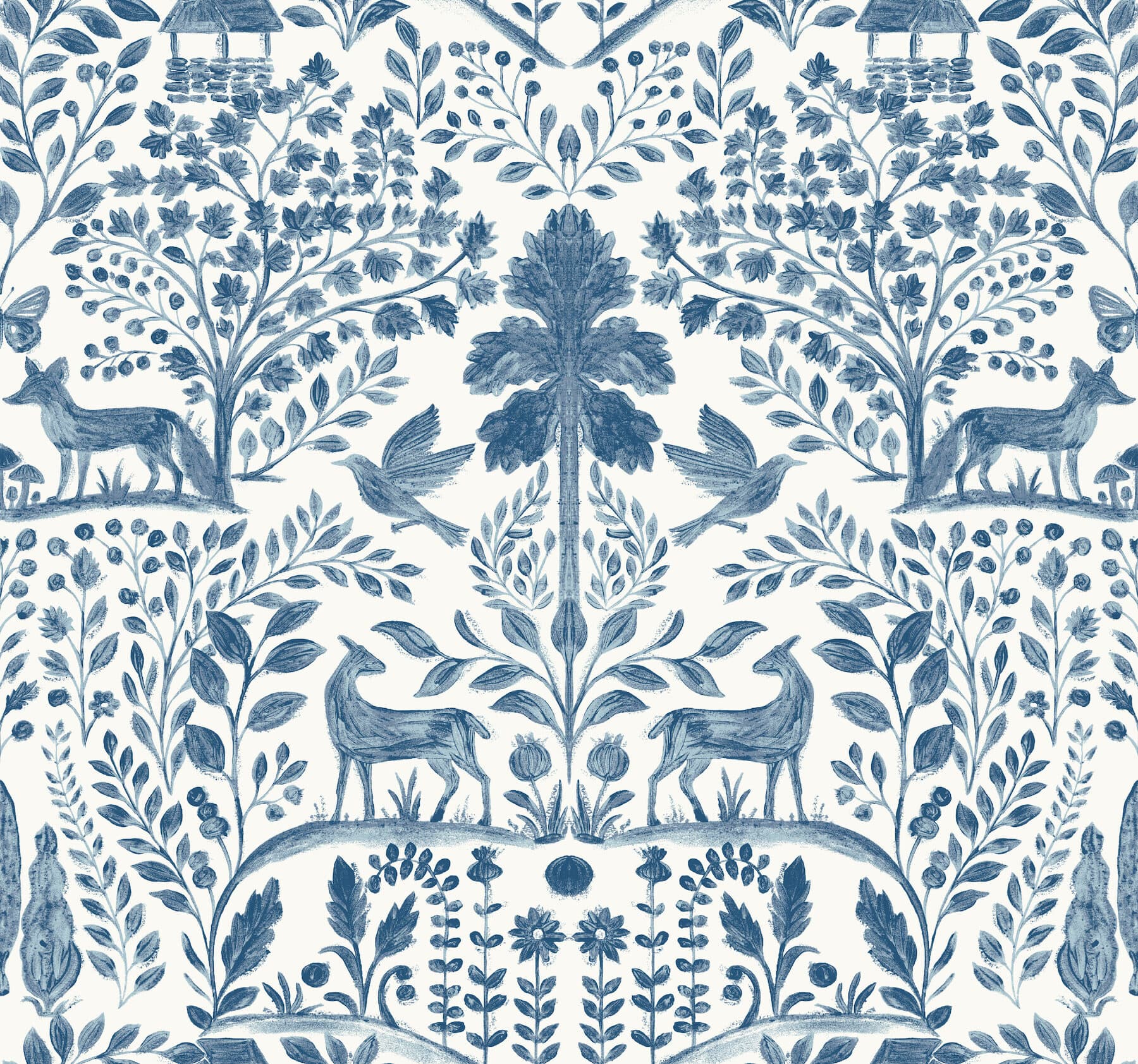 Anoki Blue Scenic Woodlands Wallpaper
