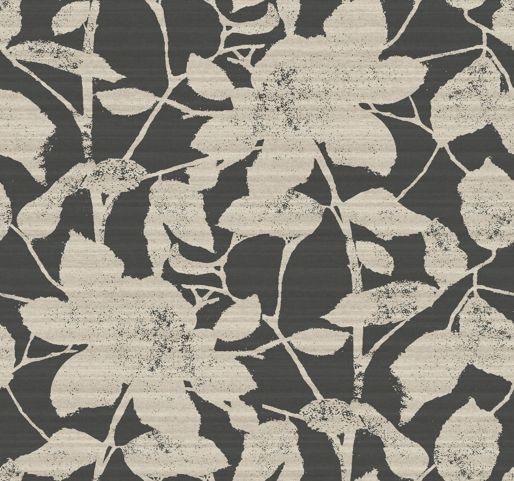 Solange Black Botanical Wallpaper