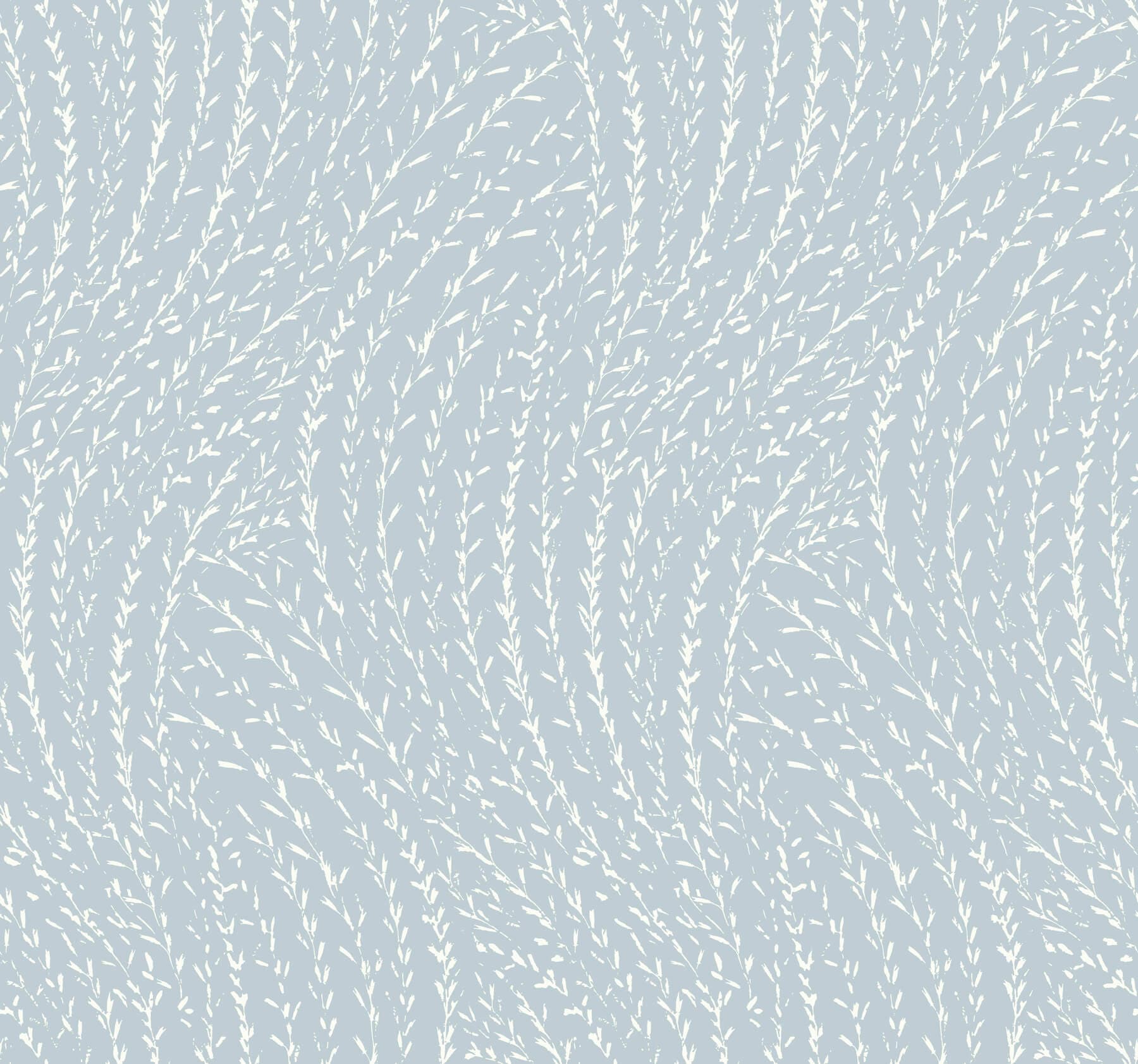 Willow Song Sky Blue Botanical Wallpaper